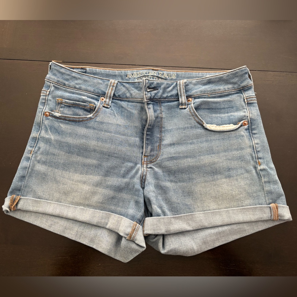 American Eagle Outfitters Light Blue Midi Shorts